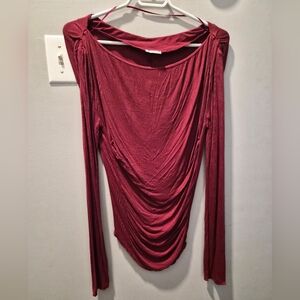 Intimately Free People Deep Red Rouched Tunic Sz Medium